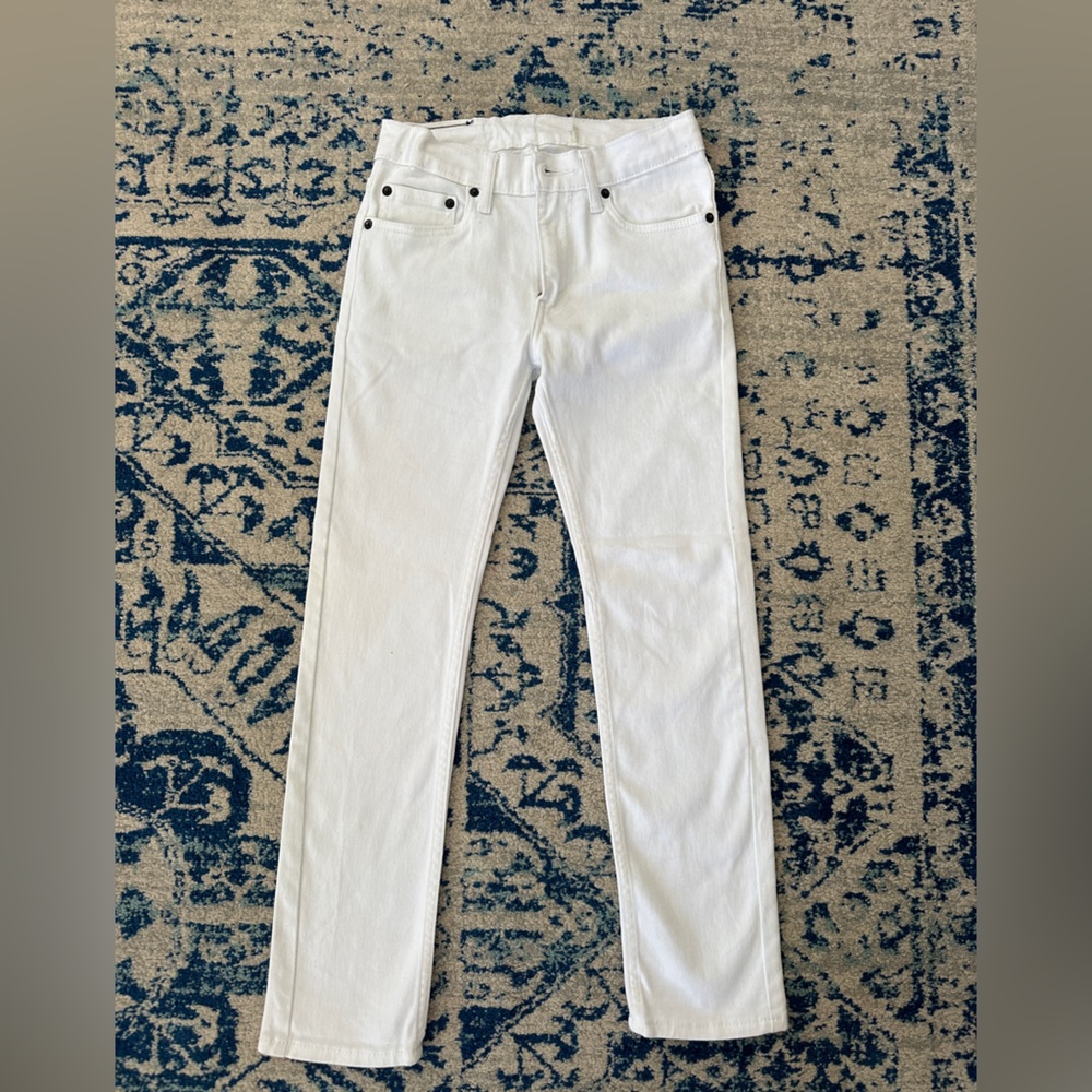 Girls Levi’s Original 510 Denim Jeans, Size 12, White, EUC!